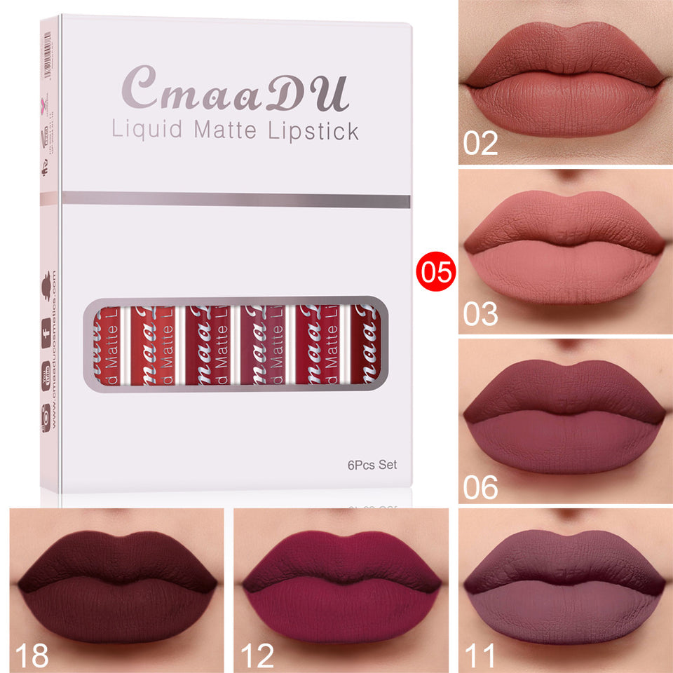 6 Boxes Matte Non-stick Waterproof Lipstick – Long Lasting Lip Gloss Set - Lipsticks | Buy Online in UK