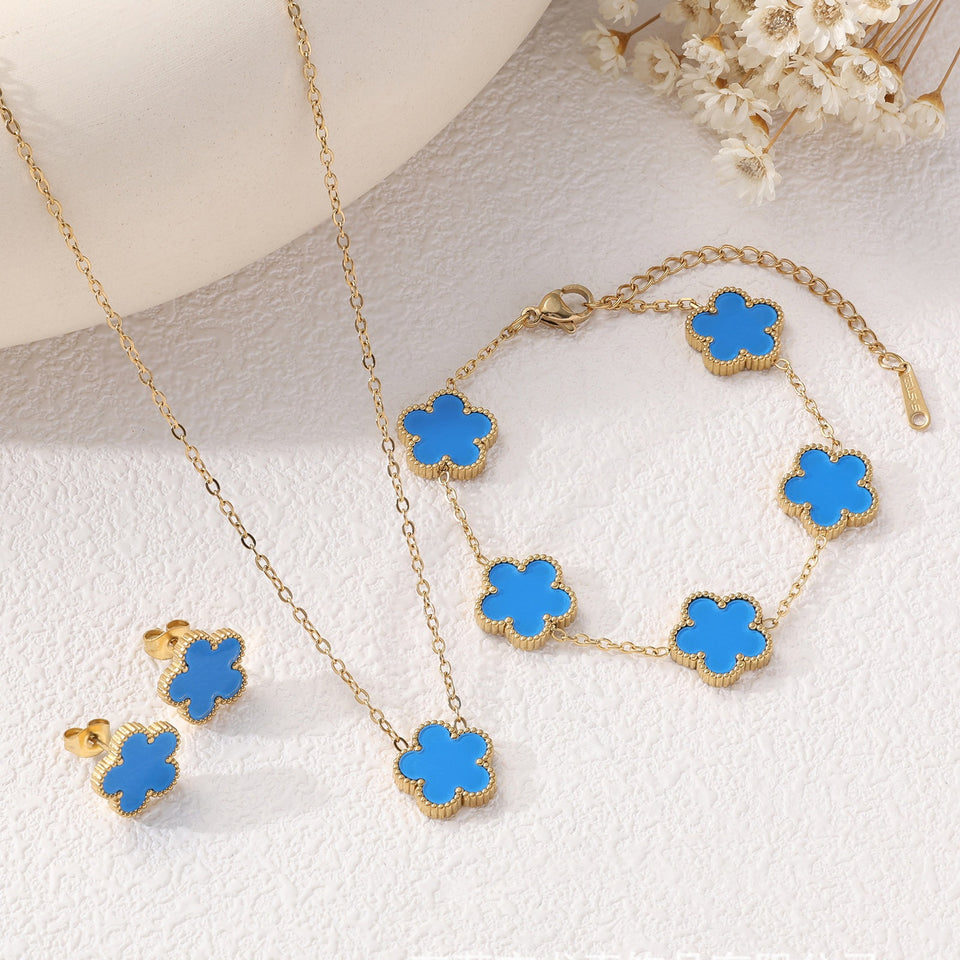 Clover Five-Petal Bracelet Jewelry – Lucky Flower Charm Bracelet for Women