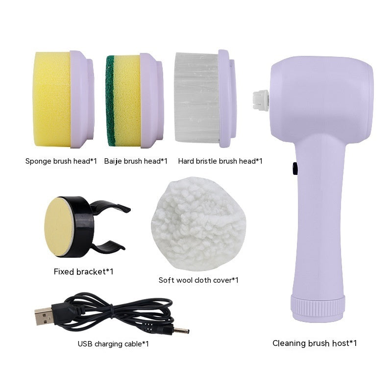 4‑in‑1 Electric Spinning Cleaning Brush – Cordless Handheld Scrubber for Home & Kitchen Cleaning - Scrub Brushes | Buy Online in UK