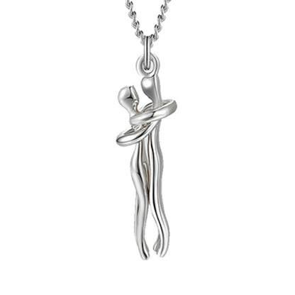 Love Hug Necklace Unisex Men Women Couple Jewelry Simple Temperament Clavicle Chain Valentine's Day Lover Gift
