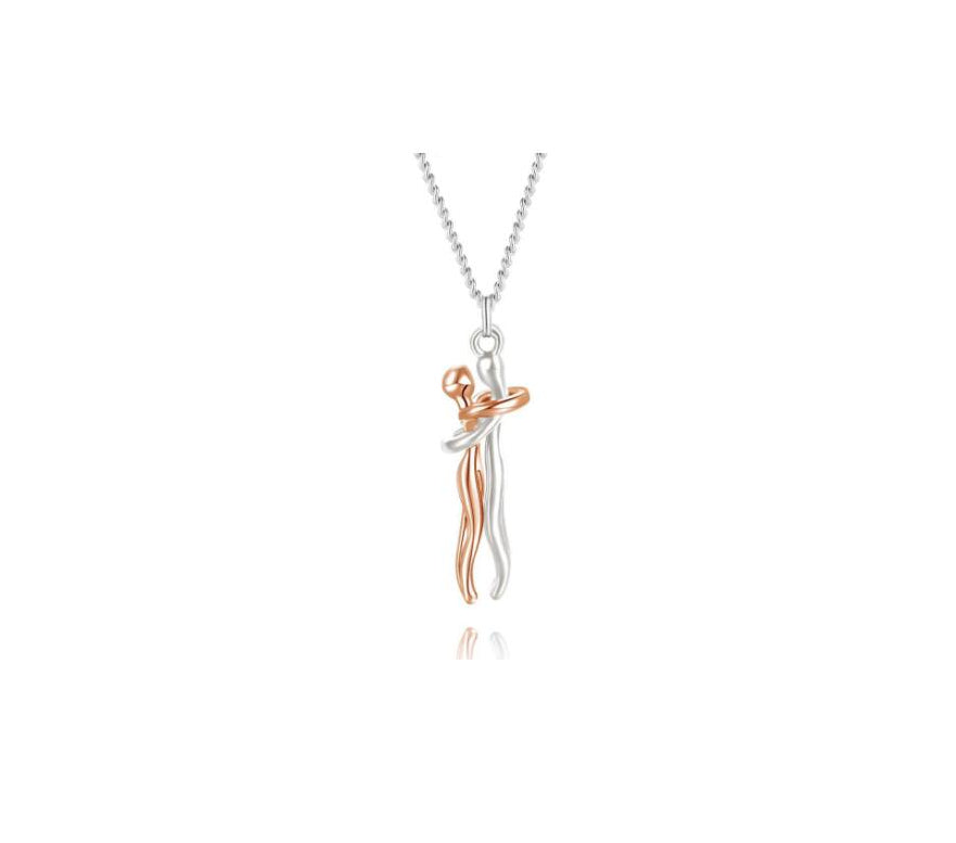 Love Hug Necklace Unisex Men Women Couple Jewelry Simple Temperament Clavicle Chain Valentine's Day Lover Gift