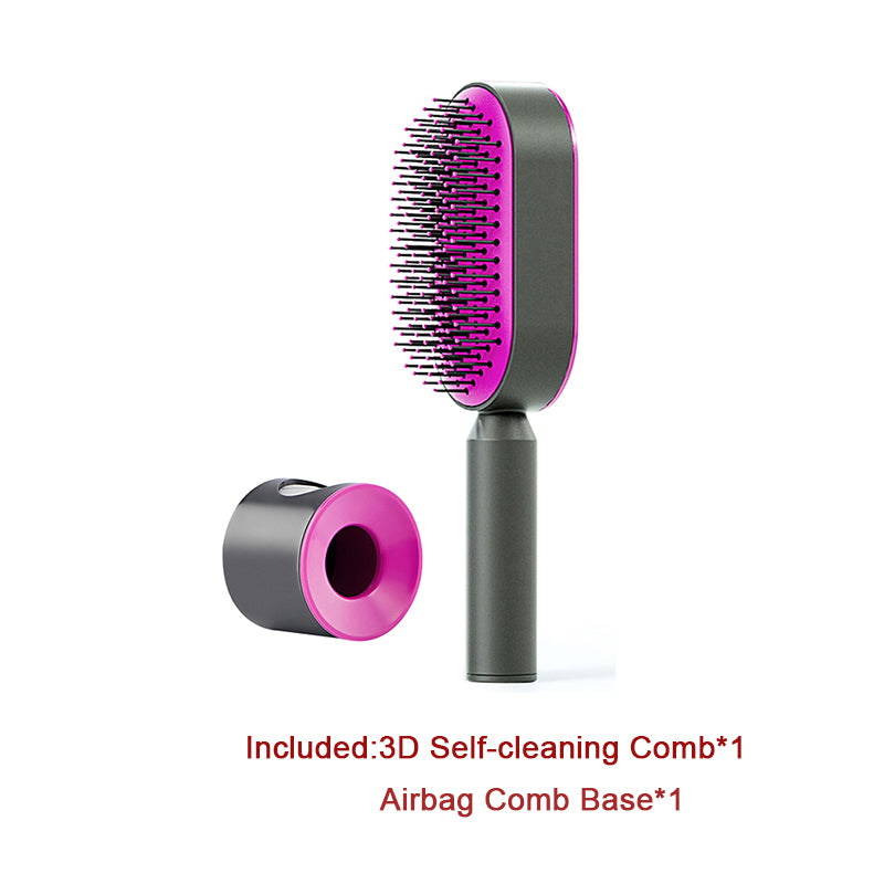 Self-Cleaning Hair Brush for Women – One-Key Cleaning, Anti-Static Hair Loss Comb - Hair Combs | Buy Online in UK