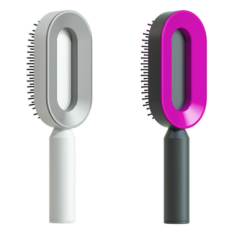 Self-Cleaning Hair Brush for Women – One-Key Cleaning, Anti-Static Hair Loss Comb - Hair Combs | Buy Online in UK