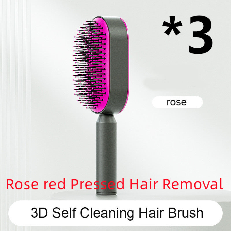 Self-Cleaning Hair Brush for Women – One-Key Cleaning, Anti-Static Hair Loss Comb - Hair Combs | Buy Online in UK