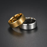 Men's Wedding Rings Black Silver Gold Pure 8MM Rings
