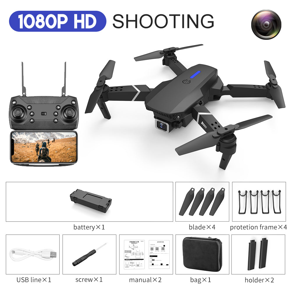 E88 Drone Aerial Photography HD 4K Dual Camera – Remote Control Airplane Toy - Drones | Buy Online in UK