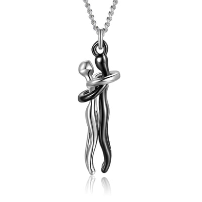 Love Hug Necklace Unisex Men Women Couple Jewelry Simple Temperament Clavicle Chain Valentine's Day Lover Gift