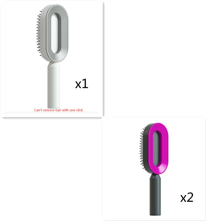 Self-Cleaning Hair Brush for Women – One-Key Cleaning, Anti-Static Hair Loss Comb - Hair Combs | Buy Online in UK