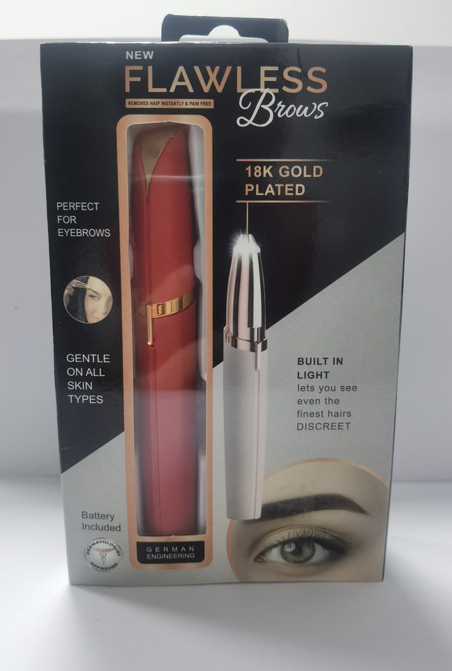 Mini Electric Eyebrow Trimmer & Lipstick Brows Pen – Painless Hair Remover with LED Light - Trimmers | Buy Online in UK