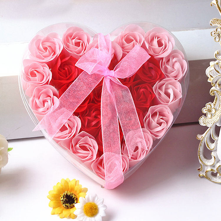 Rose-scented soap heart-shaped gift box - Artificial Flowering Plants | Buy Online in UK
