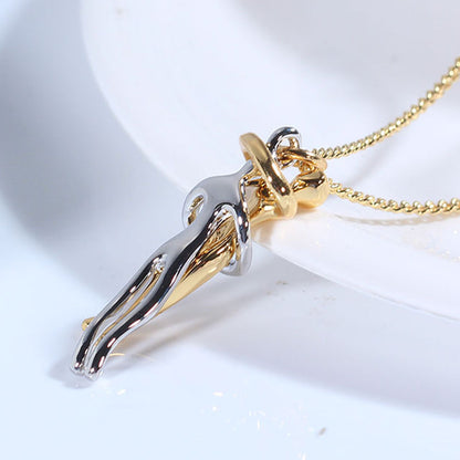 Love Hug Necklace Unisex Men Women Couple Jewelry Simple Temperament Clavicle Chain Valentine's Day Lover Gift