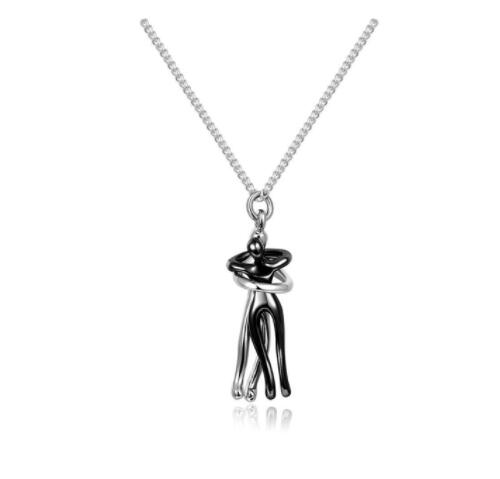 Love Hug Necklace Unisex Men Women Couple Jewelry Simple Temperament Clavicle Chain Valentine's Day Lover Gift