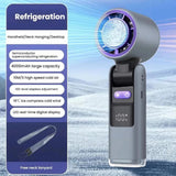 Violent Ice Cooling Fan Handheld Portable Fan Rechargeable Speed Ice Cooling Handheld Small Fan High Speed Folding Neck Type Fan