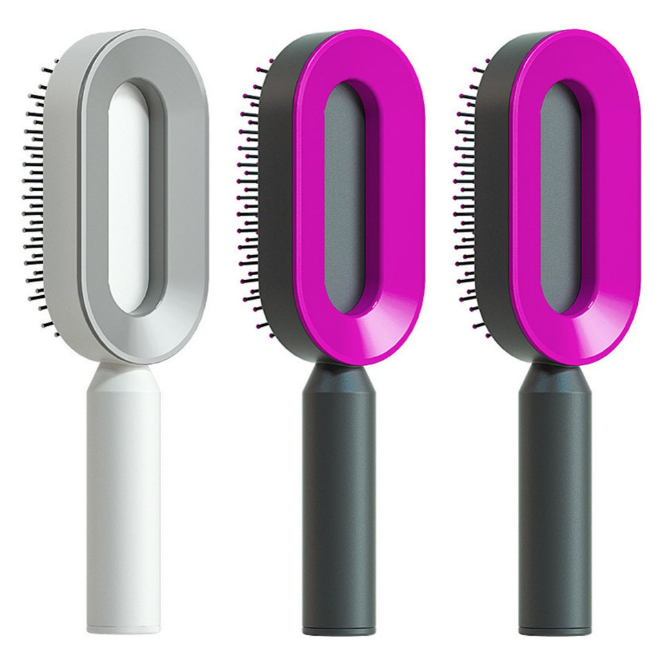 Self-Cleaning Hair Brush for Women – One-Key Cleaning, Anti-Static Hair Loss Comb - Hair Combs | Buy Online in UK