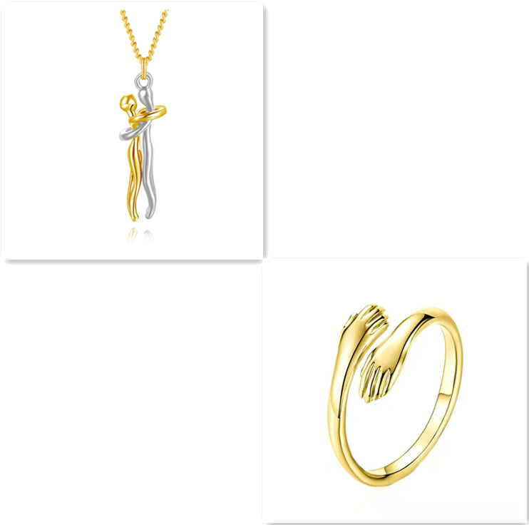 Love Hug Necklace Unisex Men Women Couple Jewelry Simple Temperament Clavicle Chain Valentine's Day Lover Gift
