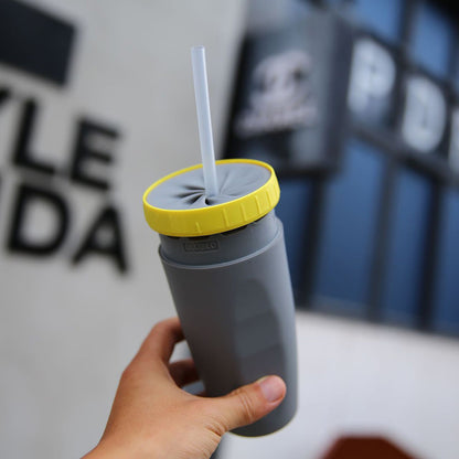 Portable Twist Tumbler – Double‑Insulated No‑Cover Cup with Straw for Children & Adults - Tumblers | Buy Online in UK