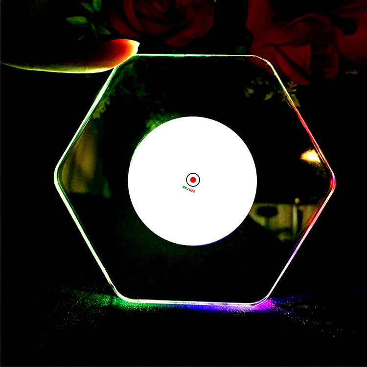 LED Glow Crystal Coaster – Acrylic Luminous Light‑Up Base for Bar, Cocktail & Mug Display - Coasters | Buy Online in UK