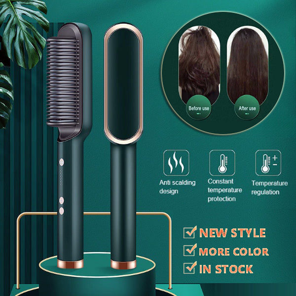 New 2-in-1 Hair Straightener & Curling Tong – Dual-purpose Electric Hair Brush - Straightening Brushes | Buy Online in UK