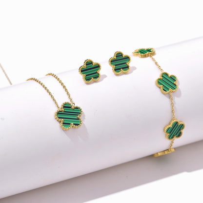 Clover Five-Petal Bracelet Jewelry – Lucky Flower Charm Bracelet for Women