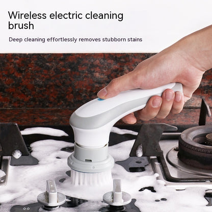 4‑in‑1 Electric Spinning Cleaning Brush – Cordless Handheld Scrubber for Home & Kitchen Cleaning - Scrub Brushes | Buy Online in UK