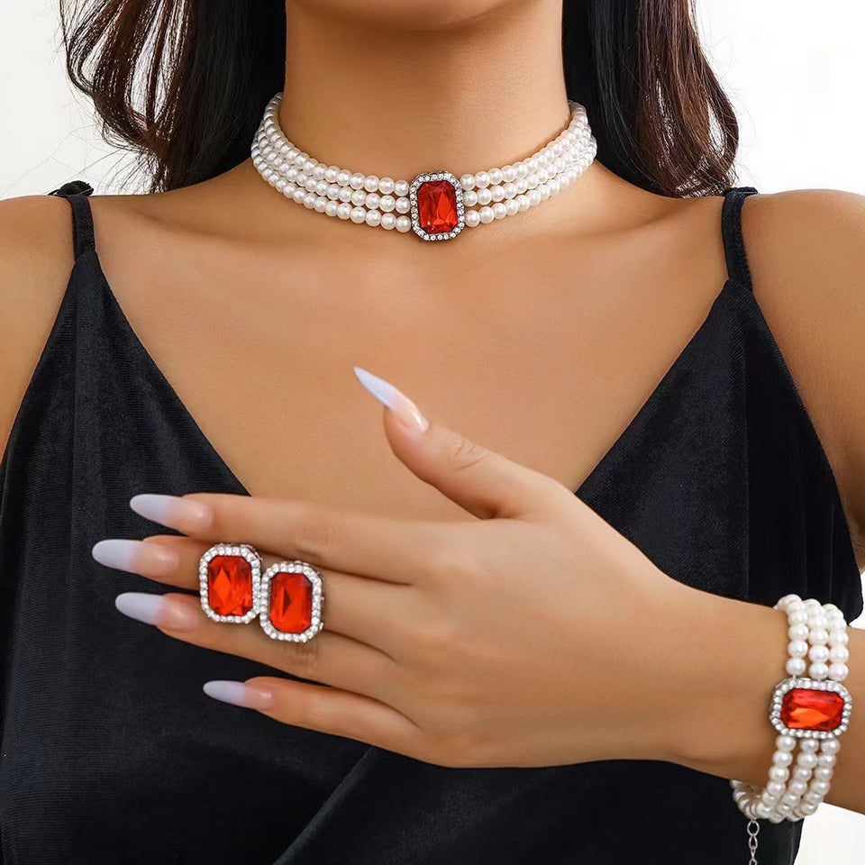 Imitation Pearl Jewelry Set for Women – Elegant Wedding & Party Fashion