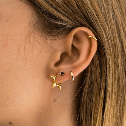 S925 Sterling Silver Punk Earrings Set