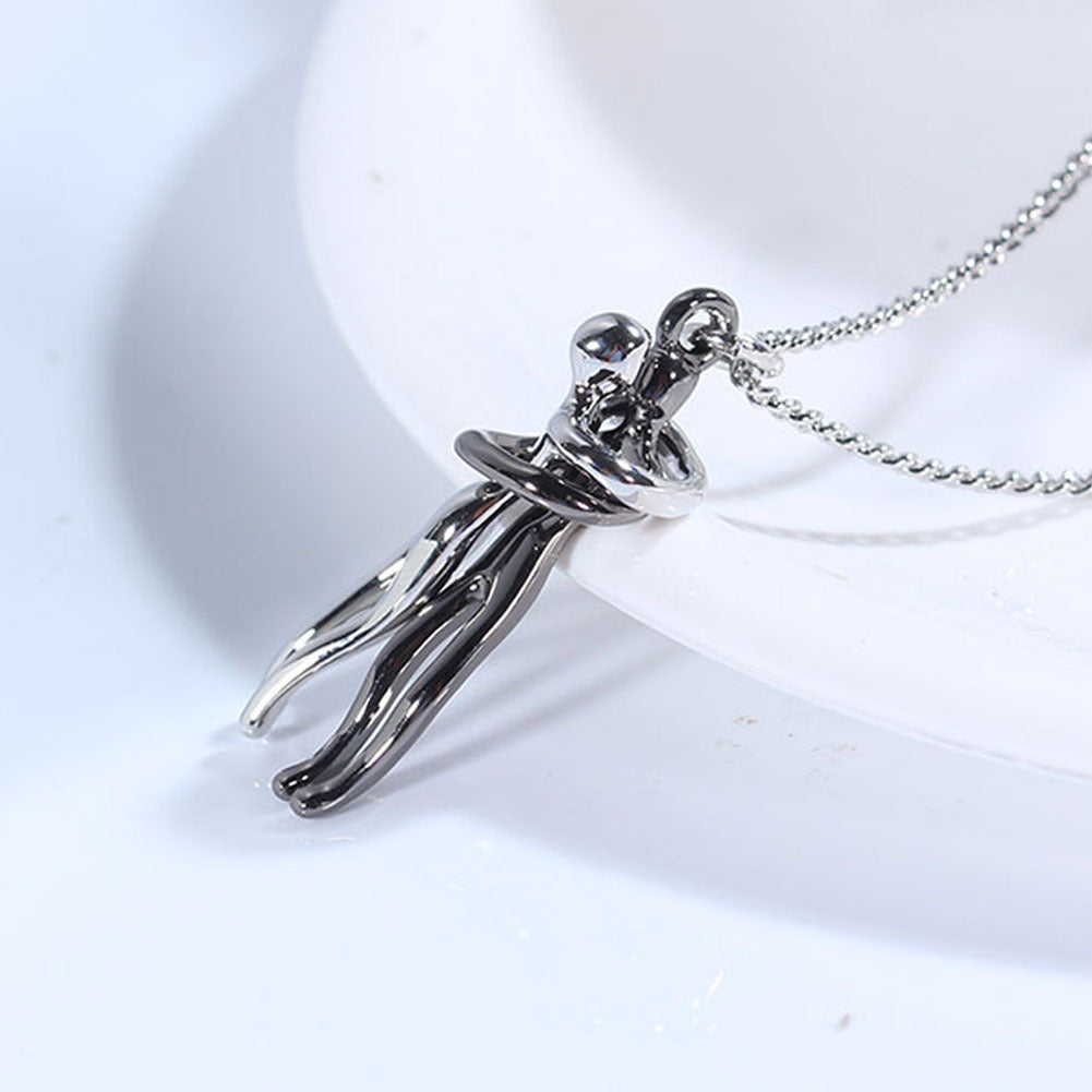 Love Hug Necklace Unisex Men Women Couple Jewelry Simple Temperament Clavicle Chain Valentine's Day Lover Gift