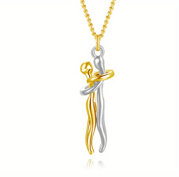 Love Hug Necklace Unisex Men Women Couple Jewelry Simple Temperament Clavicle Chain Valentine's Day Lover Gift