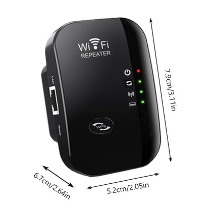 WiFi Repeater Range Covers Internet Amplifier UK Plug 300Mbps Black - Repeaters & Transceivers | Buy Online in UK