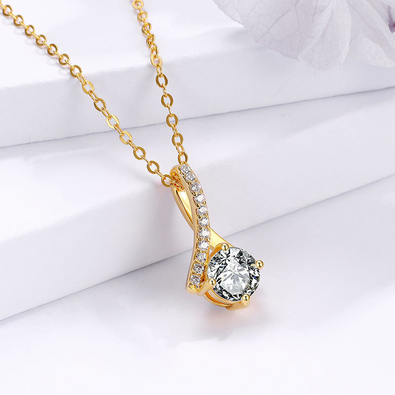 Fashionable Rhinestone Pendant Necklace for Women UK product image