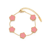 Clover Five-Petal Bracelet Jewelry – Lucky Flower Charm Bracelet for Women