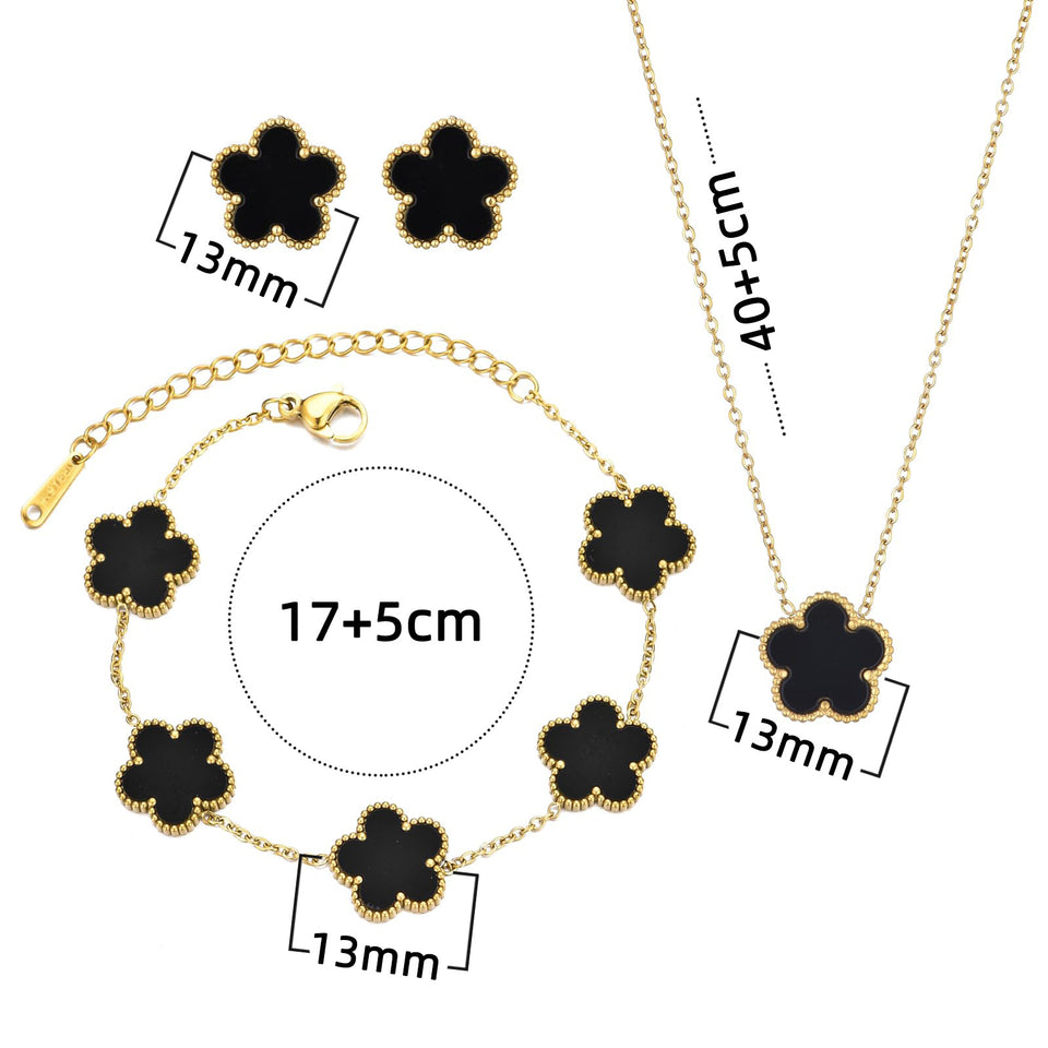 Clover Five-Petal Bracelet Jewelry – Lucky Flower Charm Bracelet for Women