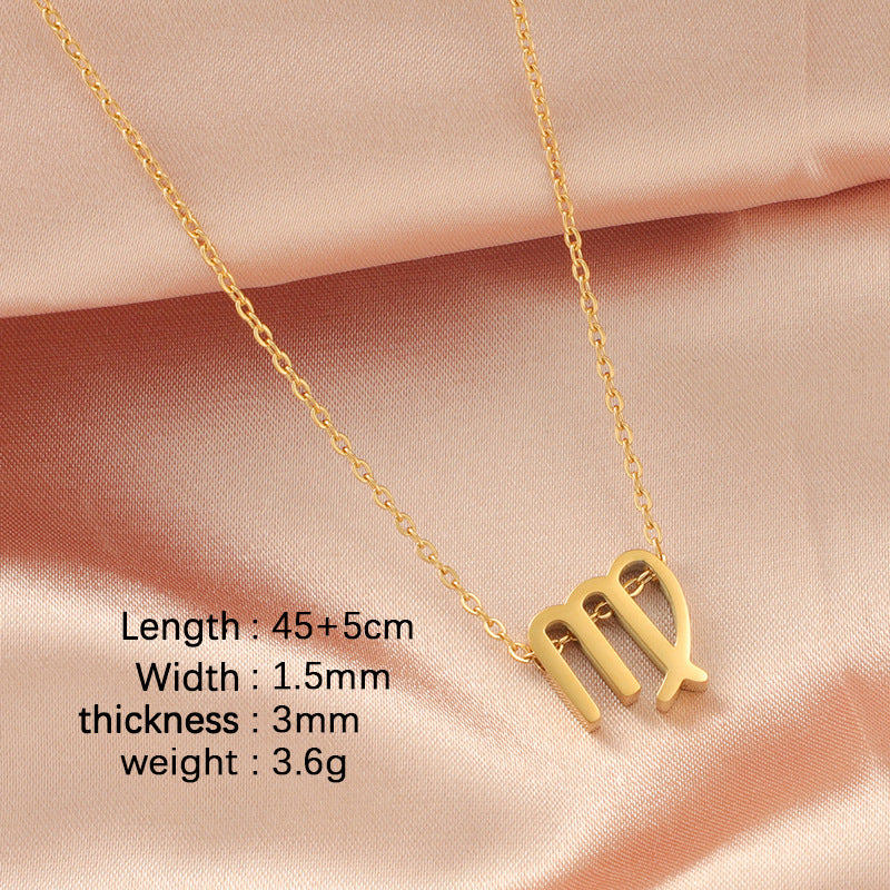 12 Zodiac Sign Collarbone Chain Necklace for Women