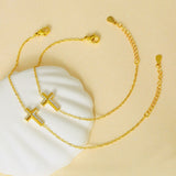 Zircon Cross Bracelet Stainless Steel Jewelry