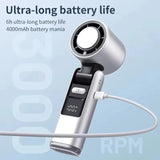 Violent Ice Cooling Fan Handheld Portable Fan Rechargeable Speed Ice Cooling Handheld Small Fan High Speed Folding Neck Type Fan