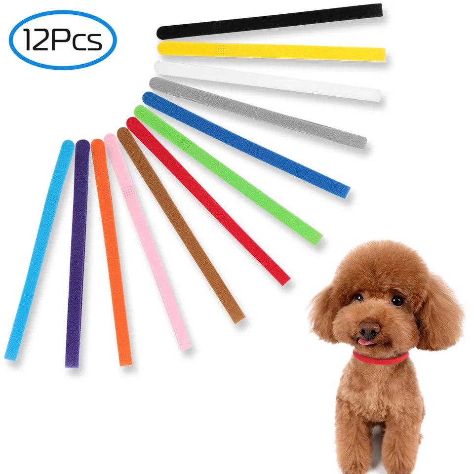 12 Colors Whelping Puppy ID Collars Adjustable Double-Sided Pet ID Bands - Uncategorized | Buy Online in UK