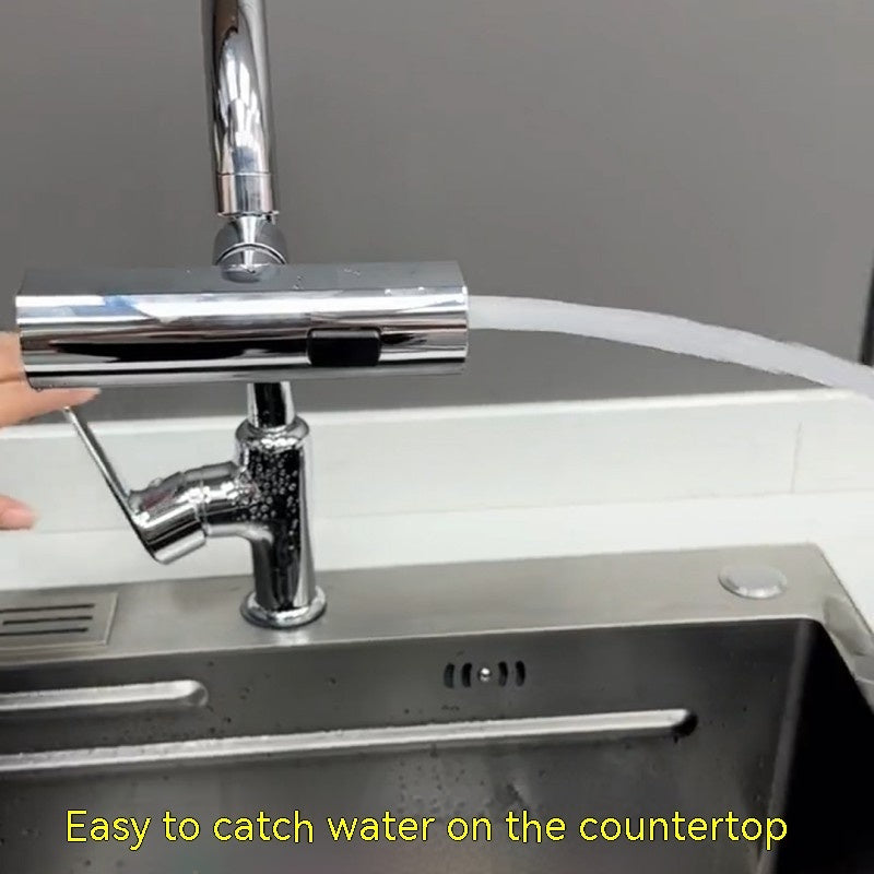 Universal Rotating Waterfall Faucet Nozzle – Splash‑Proof Bubbler Extension for Kitchen Sink - Faucet Accessories | Buy Online in UK