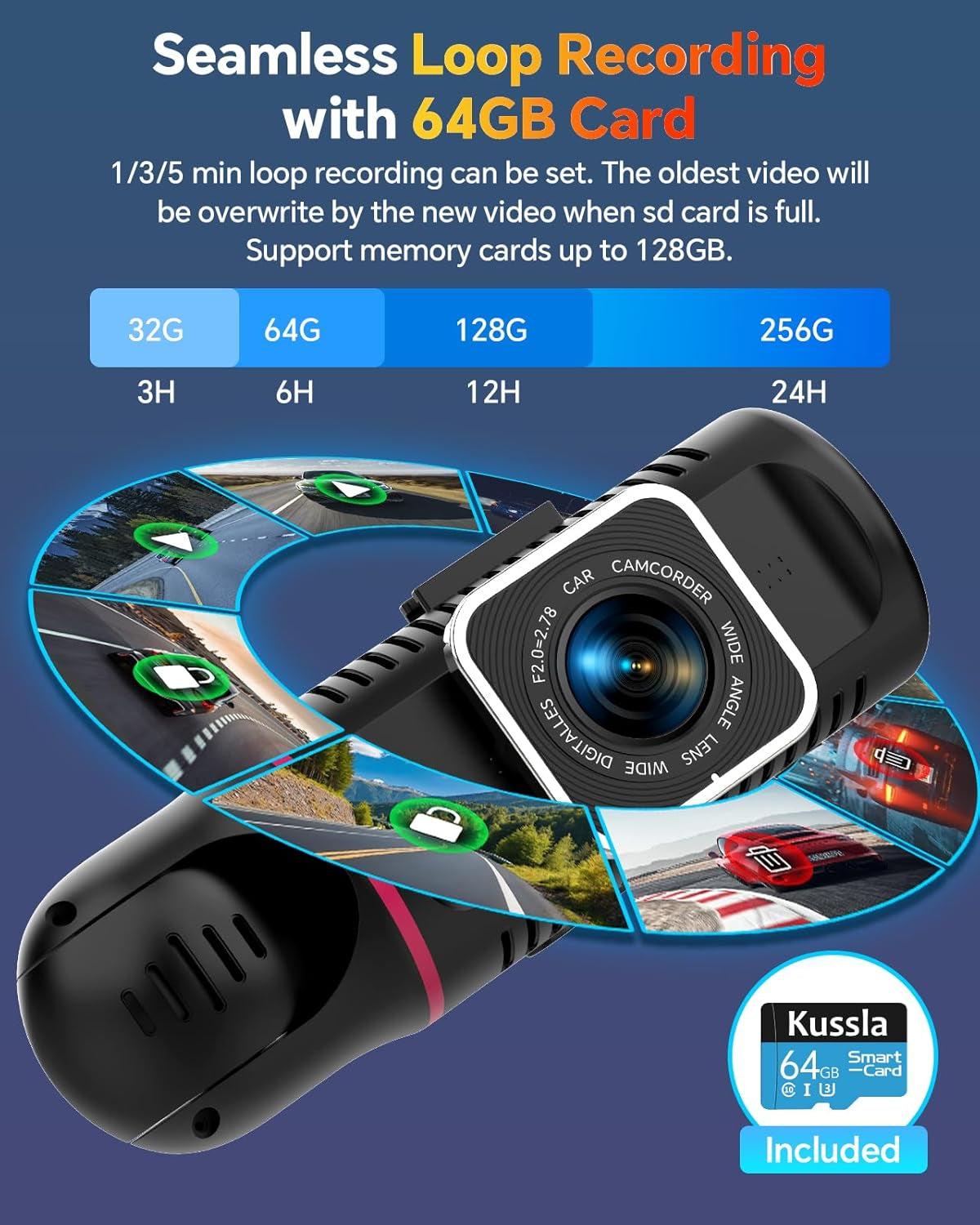 Dash Cam Front and Rear inside 3 Channel Dashcam for Cars 1080P - Uncategorized | Buy Online in UK