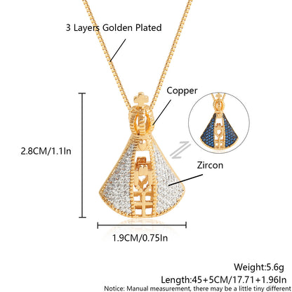 Double-Sided Necklace with Colorful Zircon