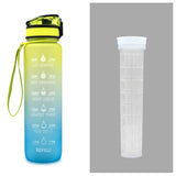 1L Tritan Motivational Water Bottle with Time Marker – Leakproof Sports Bottle (UK) - Water Bottles | Buy Online in UK