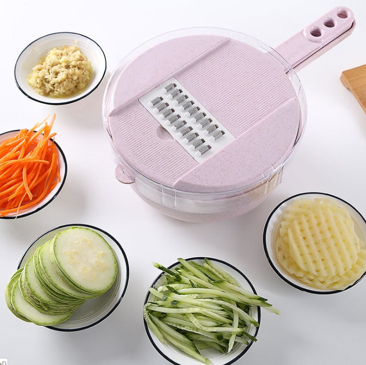 8‑in‑1 Mandoline Slicer – Multifunction Vegetable Cutter, Grater & Potato Peeler with Built‑In Strainer - Kitchen Slicers | Buy Online in UK