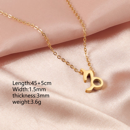12 Zodiac Sign Collarbone Chain Necklace for Women