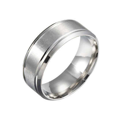 Men's Wedding Rings Black Silver Gold Pure 8MM Rings