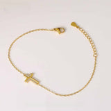 Zircon Cross Bracelet Stainless Steel Jewelry