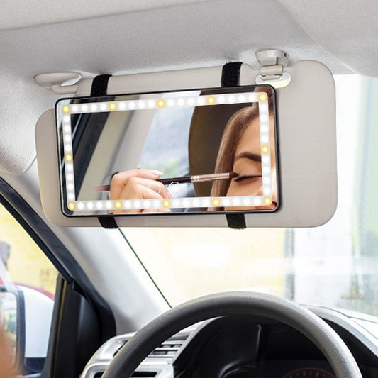 Buy Car Makeup Mirror with LED Lights Sun Visor Vanity Mirror USB Rechargeable UK in UK - High Quality Motor Vehicle Mirrors