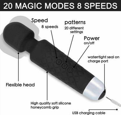 Magic Massage Wand Muscle Relaxation Massager 20 Speed Vibrating Full Body Therapy Motor Vibration - Electric Massagers | Buy Online in UK