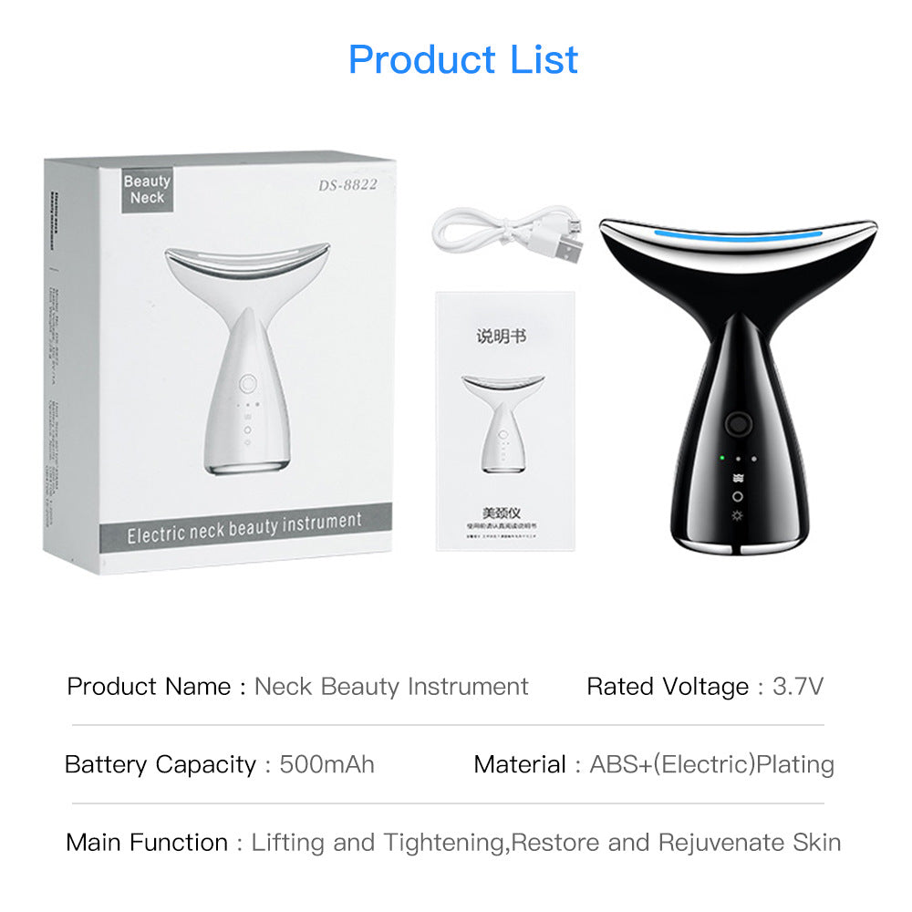 EMS Microcurrent Neck & Face Beauty Device – LED Photon Therapy for Skin Tightening - Skin Care Tools | Buy Online in UK