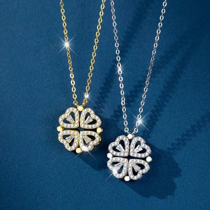 Copper Plated Love Four-Leaf Clover Necklace - Necklaces | Buy Online in UK