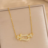 Hot Selling Horseshoe Buckle Necklace Women's Versatile Set