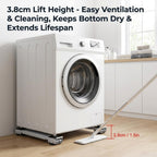 Adjustable Washing Machine Dolly 2Pcs Grey with Brake Wheels, Heavy Duty 300KG